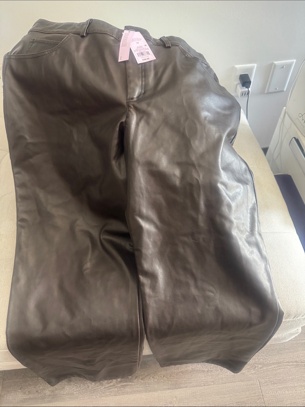 Women’s Faux Leather Brown Pants